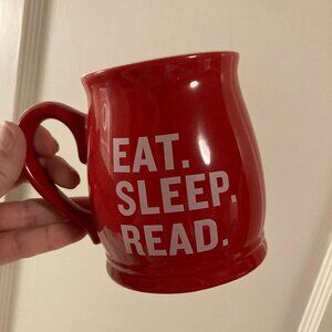 EAT SLEEP READ Red Ceramic Mug - Malaprop's Bookstore Asheville, North Carolina